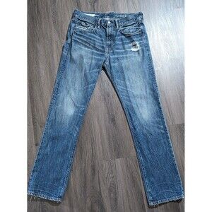 Gap 1969 Mens Straight Fit Jeans 32X32 Y2K 100% Cotton Distressed Medium Wash